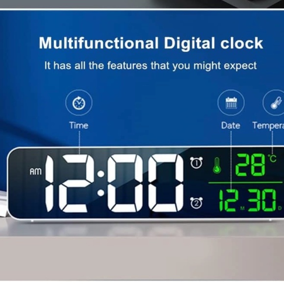 Digital Clock Large Display, Alarm Clock for Living Room Office Bedroom Decor - Picture 5 of 6